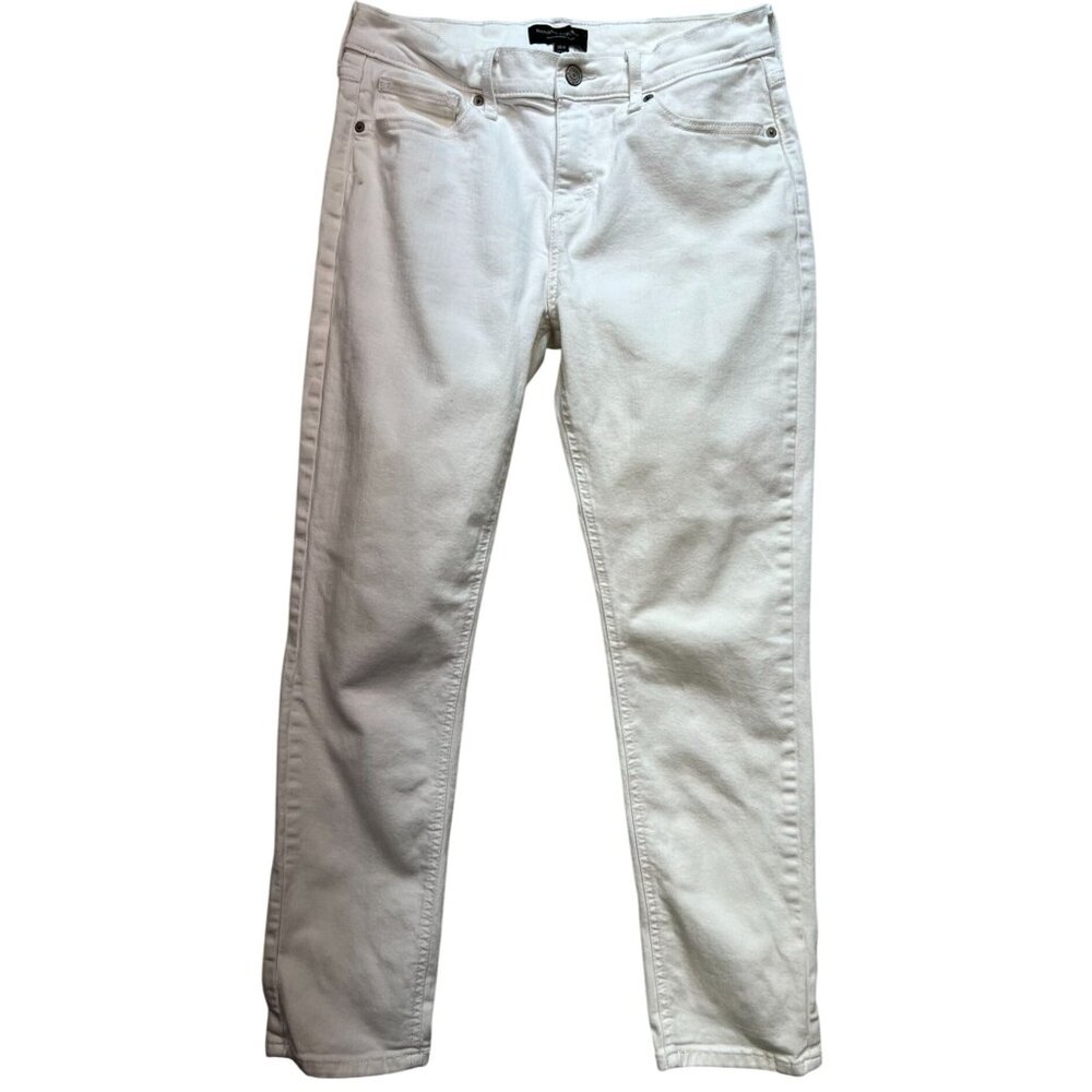 Banana Republic Womens Straight Leg Girlfriend Jeans Denim Sz 28/6 White Pockets